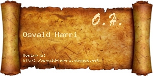 Osvald Harri névjegykártya